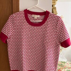 Michael Kors Large Pink & White Sweater
